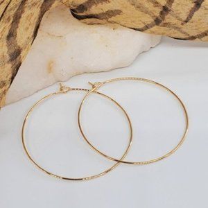 Madewell Hoop Earrings 14k Gold Plated Thin Hypoallergenic Minimalist
